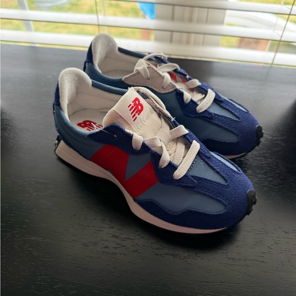 New Balance Kids Wide Navy Blue & Red Athletic Sneakers